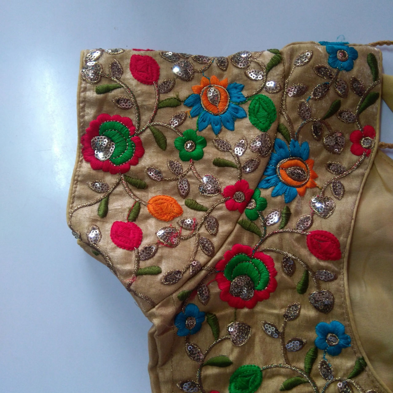 Plain Blouse With Chandari Work