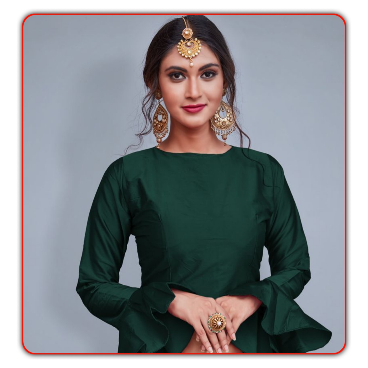 Boat Neck Choli With Full Sleeves 